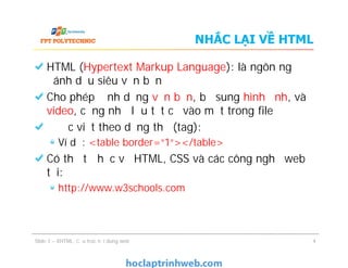 html executable 4.7.1 - chuyển trang web, file pdf... Bài 1 XHTML: Cấu trúc nội dung web - Giáo trình FPT | PDF