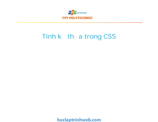 Tính kế thừa trong CSS
 