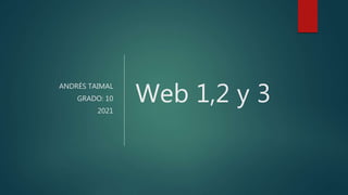ANDRÉS TAIMAL
GRADO: 10
2021
Web 1,2 y 3
 
