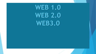 WEB 1.0
WEB 2.0
WEB3.0
 