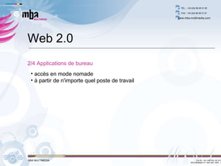 accès en mode nomade  à partir de n'importe quel poste de travail Web 2.0 2/4 Applications de bureau 
