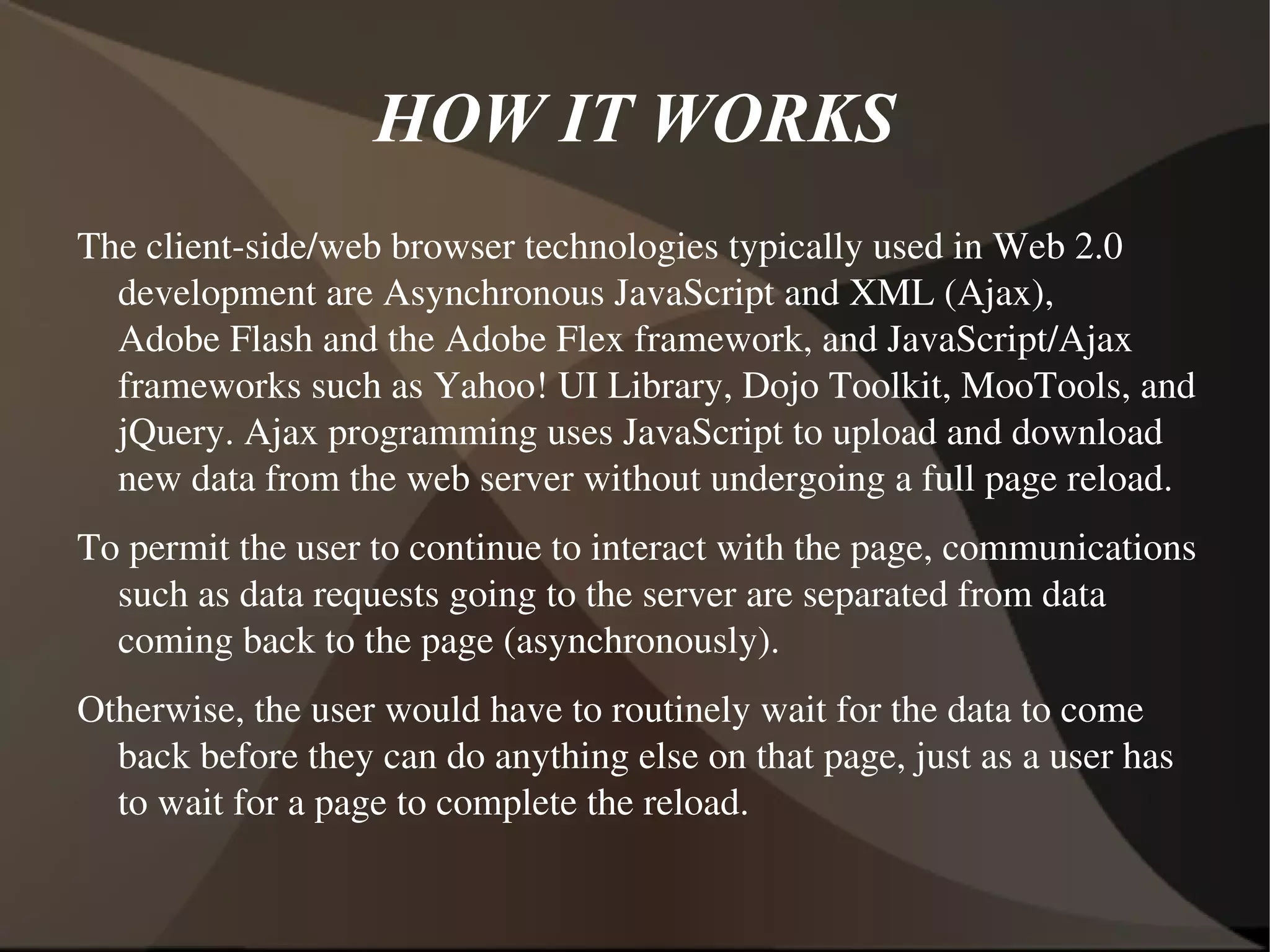 O'Reilly contrasted this with Google, a company which did not at the time focus on producing software, such as a browser, but instead focused on providing a service based on data. The data being the links Web page authors make between sites. Google exploits this user-generated content to offer Web search based on reputation through its &quot;page rank&quot; algorithm. Unlike software, which undergoes scheduled releases, such services are constantly updated, a process called &quot;the perpetual beta&quot;. 