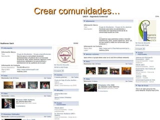 Crear comunidades… 