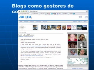 Blogs como gestores de contenidos 