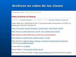 Archivos en video de las clases 