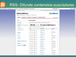 RSS- Difunde contenidos-suscriptores
 