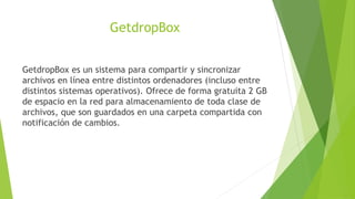 GetdropBox


GetdropBox es un sistema para compartir y sincronizar
archivos en línea entre distintos ordenadores (incluso ...