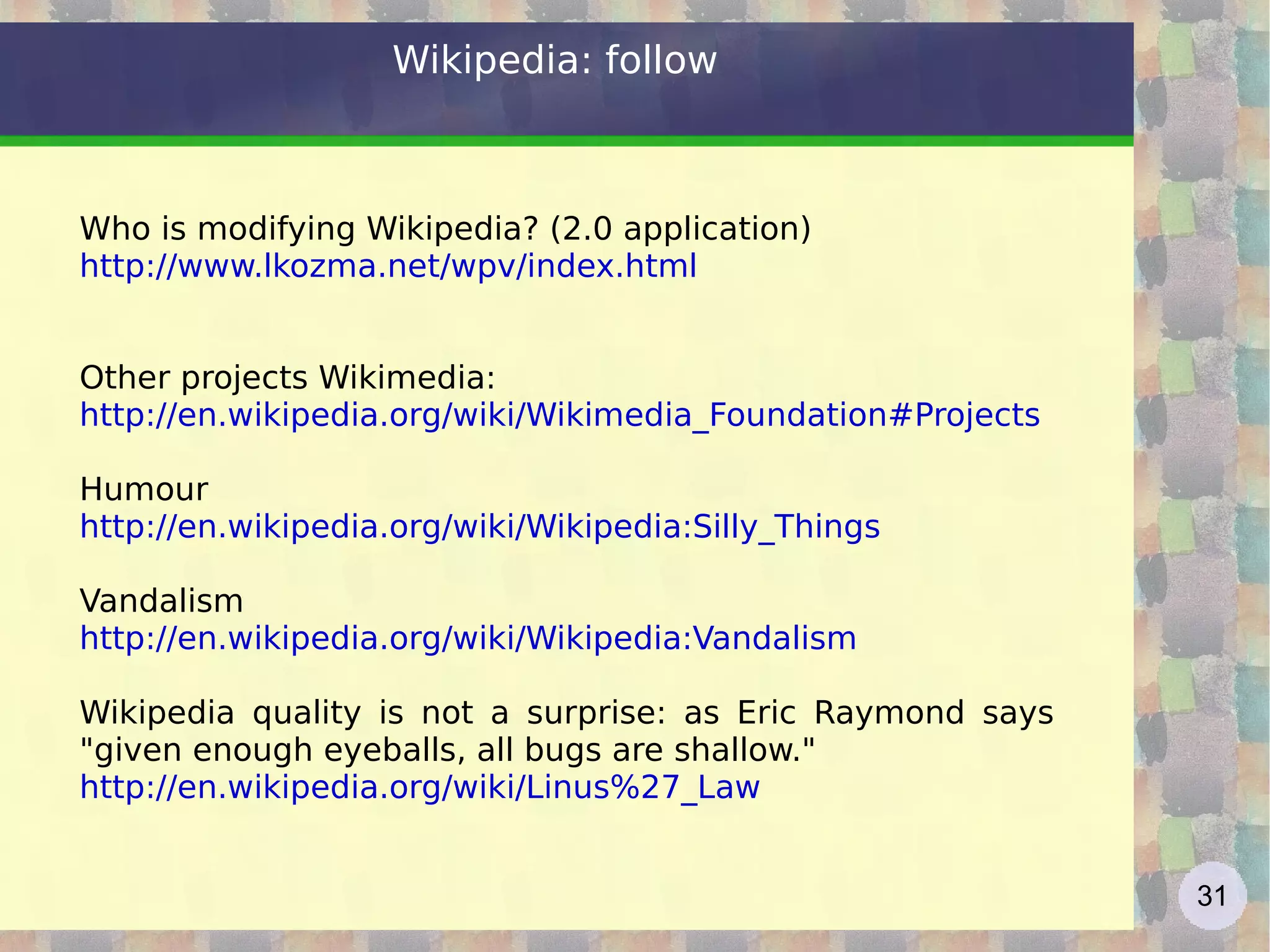 Re-use Contents do not finish their life cycle when they are first published online, but thanks to re-use, are used for third party service, coupled with similar content, submitted for discussion or evaluation, tagged and socially shared, etc. . The main reuse is the  aggregation  of online content: join content from different sources The technology that aggregates is the  syndication , namely the provision of contents from Web sites and online services. The main form of syndication is the Really Simple Syndication ( RSS ) a system for distributing content via XML files, allowing to constantly update users of the service each time the content is updated Web 2.0 contents - 2 