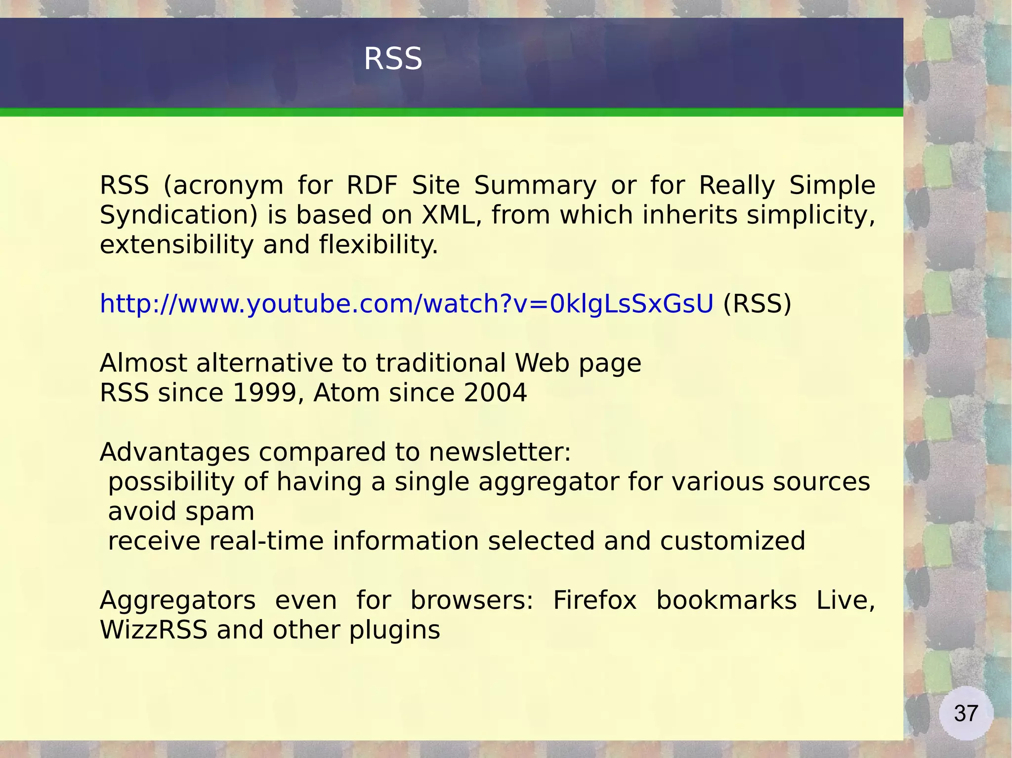 Wikipedia: introduction Wikipedia is one of the major Web 2.0 sites Wikipedia was created in 2001 with the goal of an encyclopedia free and reliable. Jimmy Wales, founder of the project, spoke of &quot;an effort to create and distribute a free encyclopedia of the highest possible quality to every single person on the planet in their own language.&quot; The result went beyond all expectations: Wikipedia, with over 14 million entries and 20 million registered users, is the largest collection of human knowledge. Wikipedia exists in over 270 different languages and receives over 60 million hits per day http://en.wikipedia.org/wiki/Wikipedia   
