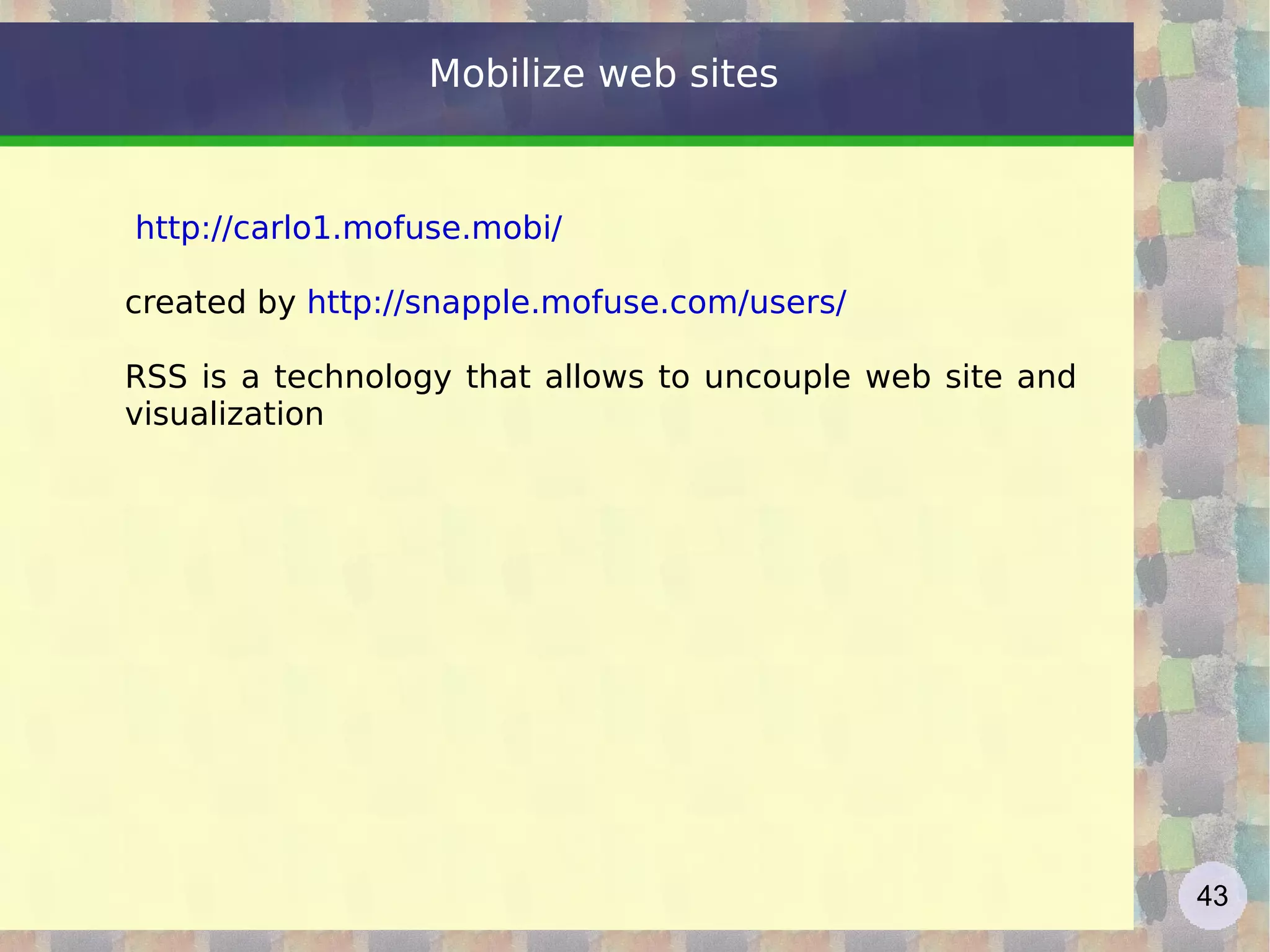 Web 2.0 – moving to servers Centralization – decentralization cycle Technology mainframe  ->  LAN / fat client  -> Web / thin client Monopolist IBM  -> Microsoft   -> Google  Data Central (local)  -> Decentralized (local) -> Central (global) 