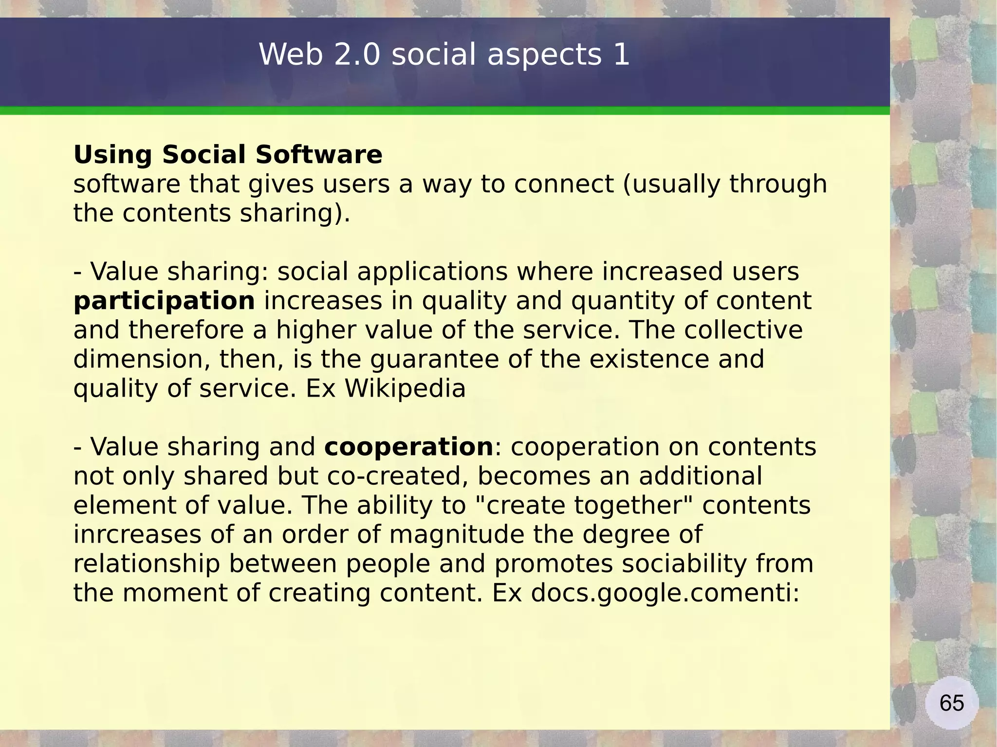 Google: searching Each search engine has three components: - Crawler - Database - Interface and query software The crawler is a software program which surfs the net and brings the pages in the index. The crawler also takes note of the links it finds and uses them to gradually reach new pages with new links ... The index is a huge database where pages are stored with all metadata and where all the words are &quot;reversed&quot; by creating indexes / keys for each The interface receives the user's request, try to interpret it and passes the request to the &quot;query processor&quot; that works on the index 