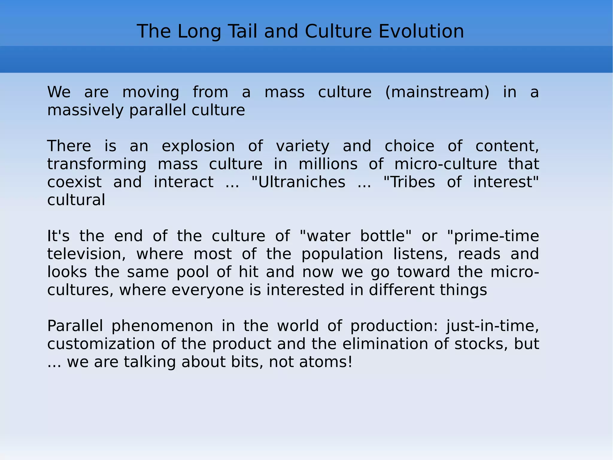 Web 2.0 users During 2007-2008 the media gave prominence to a narrow subset of Web 2.0 sites, YouTube and Second Life first  But which sites are actually the most visited and used? The answer is not simple, since the object “Web 2.0 sites” is not perfectly defined However, some studies have tried to shed light on some aspects of the phenomenon. According to the survey project JISC University of Oxford, Queen of Web 2.0 is Wikipedia http://tallblog.conted.ox.ac.uk/index.php/2007/03/16/some-real-data-on-web-20-use/   