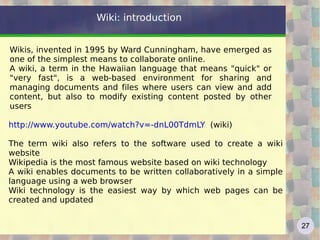 Blogs use RSS feeds (see below) and “tagging” (see below) Installed on your server or on existing website (free / fee) Born in 1997, exploded in 2002, the number today? http://www.technorati.com/blogging/state-of-the-blogosphere/ The most complete survey: who, what, why, how, money  http://www.sifry.com/main/   http://it.blogbabel.com/metrics/   http://vaccaricarlo.wordpress.com   Blog 