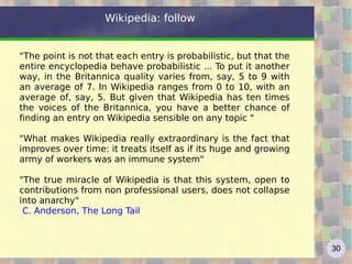 User Generated Content ! (Read/Write Web) The user becomes an “active” protagonist  Now it's important not only  read  the Web but also know how to  write  the Web (Jenkins): is this the new Digital Divide? http://en.wikipedia.org/wiki/User-generated_content   one billion users, more than 100 million web sites (blogs included...) Content re-use and aggregation Web 2.0 contents - 1 