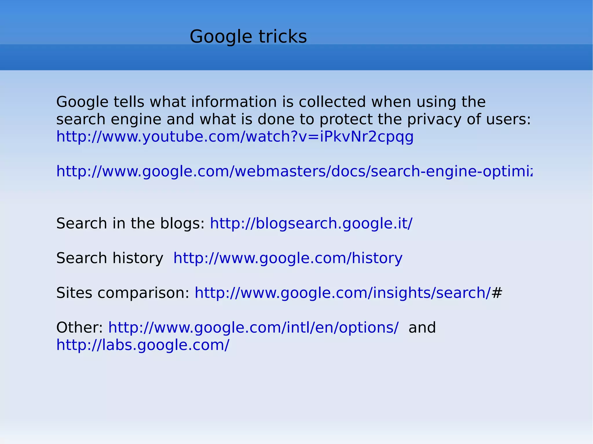 Geotagging Geotagging may be understood as a particular application of the tagging. You can categorize contents even from a geographical point of view: to affix a tag that contains geographic information in an image, text or video is very easy and can lead to a significant increase in the content's value  es. flickr  http://flickr.com/photos/37385373@N00/161862482/   and photo  http://picasaweb.google.it/vaccaricarlo/Francigena2008/photo#map   Web 2.0 contents - 5 