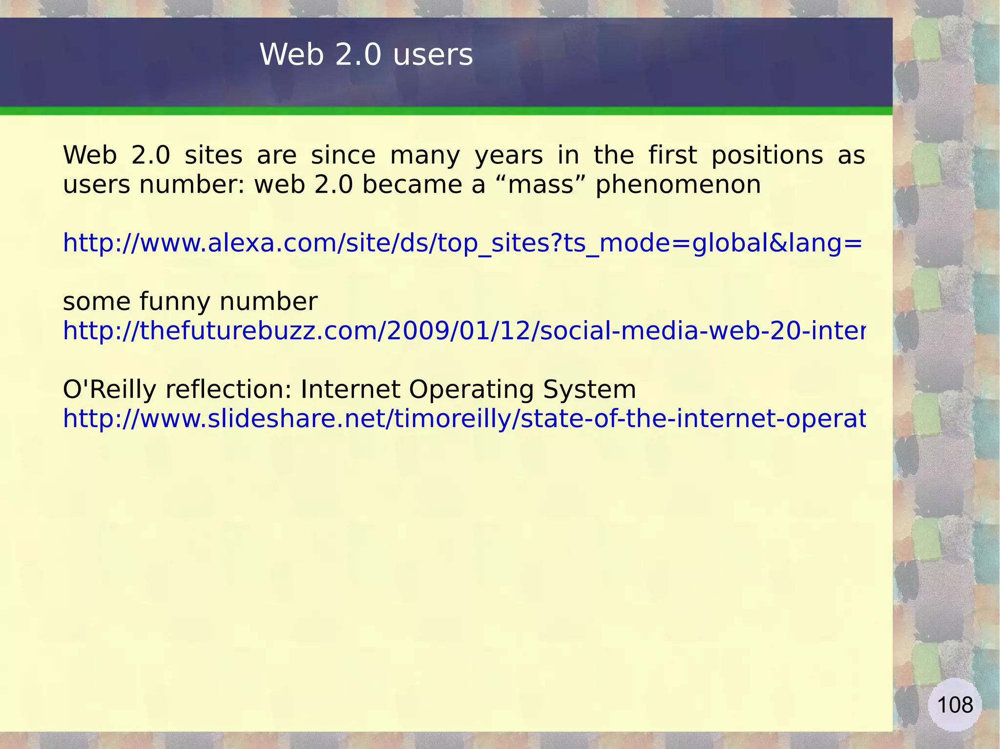 Enterprise Wiki Wikis can be a valuable support to the work activities. So a company can acquire its own wiki platforms, providing a service wiki for use by employees. The use of wikis can be a useful tool for managing business information, customers, projects and document workflow. http://www.wiki.istat.it  e  http://wiki.istat.it   http://www1.unece.org/stat/platform/display/msis/Software+Sharing http://www.essnet-portal.eu/project-information/core   