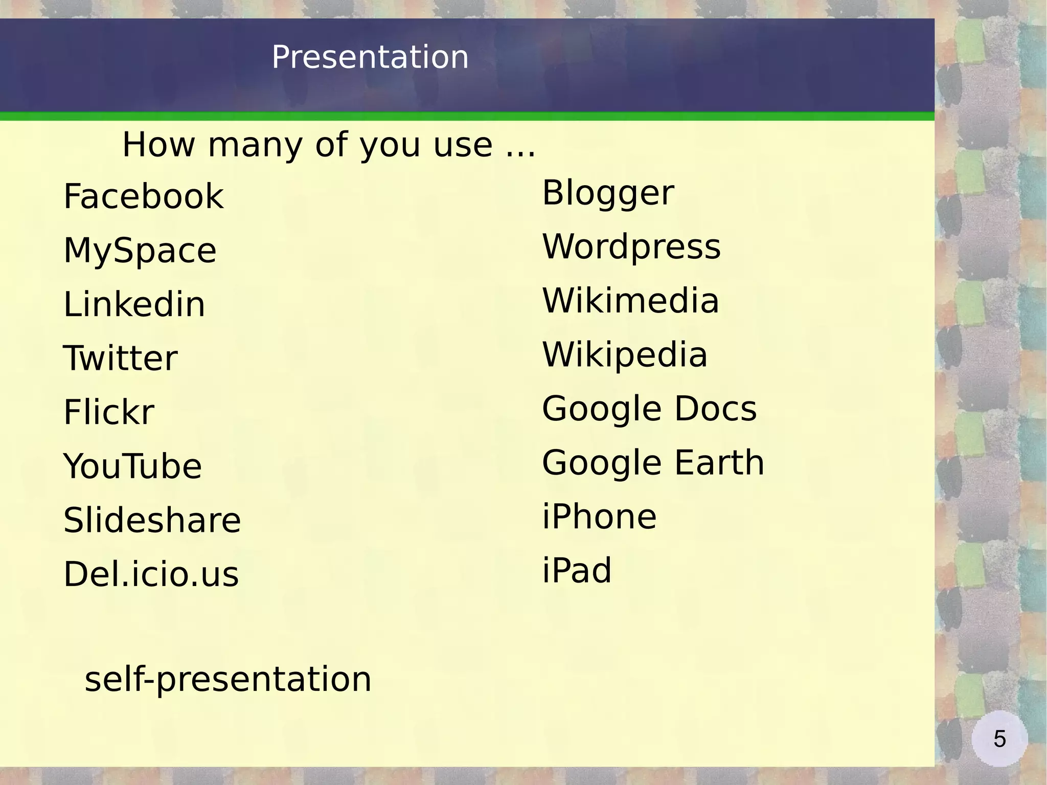Presentation Facebook 