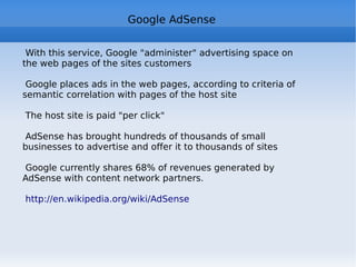 User Generated Content ! (Read/Write Web) The user becomes an “active” protagonist  Now it's important not only  read  the Web but also know how to  write  the Web (Jenkins): is this the new Digital Divide? http://en.wikipedia.org/wiki/User-generated_content   two billion users, more than 200 million web sites (blogs included...) Content re-use and aggregation Web 2.0 contents - 1 