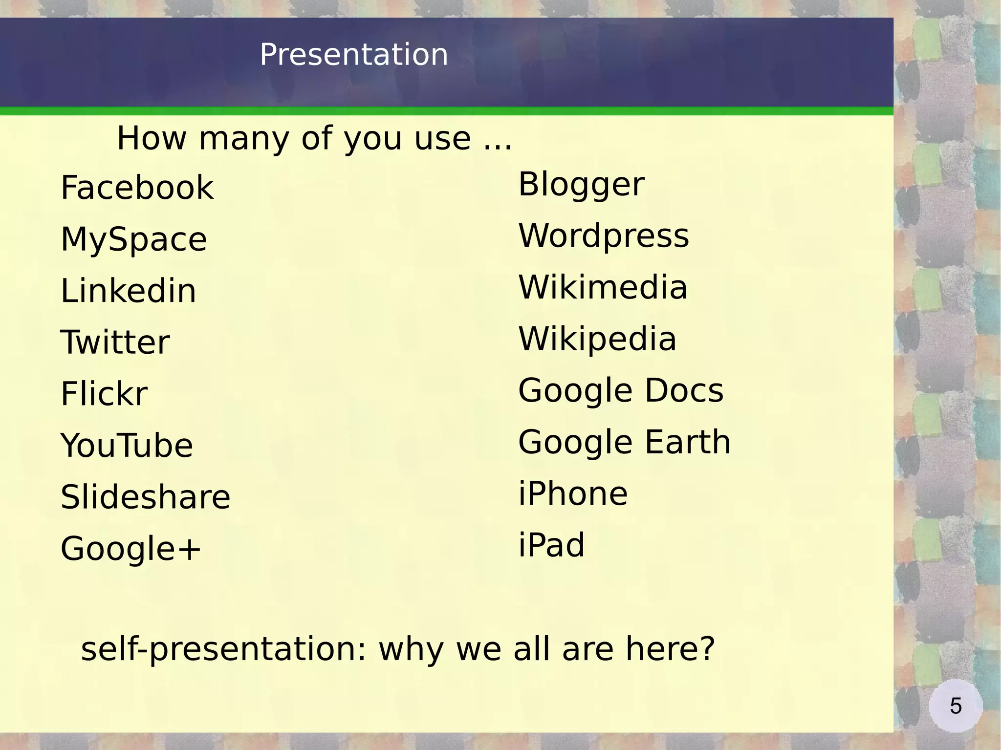 Presentation Facebook 