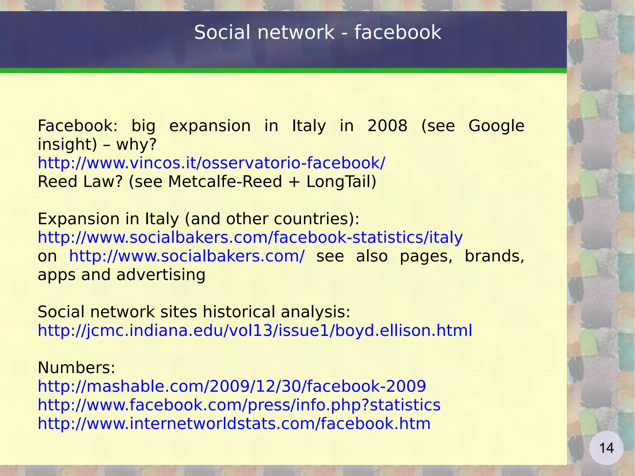 Metcalfe's Law But why millions of people daily access to platforms such as YouTube or Flickr? We have to go back to Metcalfe's Law: the law is named after its inventor, the American Robert Metcalfe, and dates from the end of the seventies: "The use and value of a network is equal to n(n-1), where n is the number of users. " http://en.wikipedia.org/wiki/Metcalfe%27s_law   Metcalfe, inventor of Ethernet, founder of 3Com and other companies, is also famous for having predicted the collapse of the internet in 1995 and for having "eaten" literally, as promised, the article in which the forecast was written 