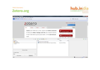 TOOLS (Examples)

Zotero.org
Zotero org
 