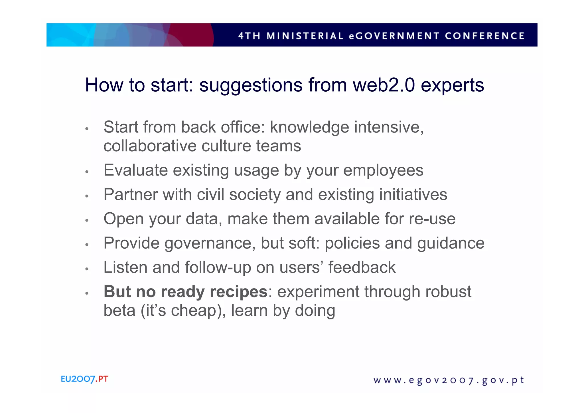 Web2 0 for eGovernment: why and how?