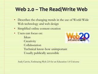 Web 2.0 - Presentation for Operation Spark