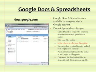 Web 2.0 - Presentation for Operation Spark