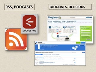 RSS, PODCASTS   BLOGLINES, DELICIOUS
 