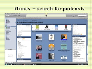 iTunes – search for podcasts 