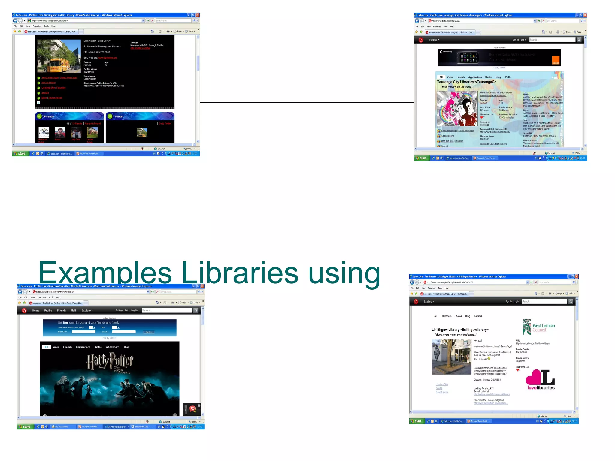 Examples Libraries using  Bebo  