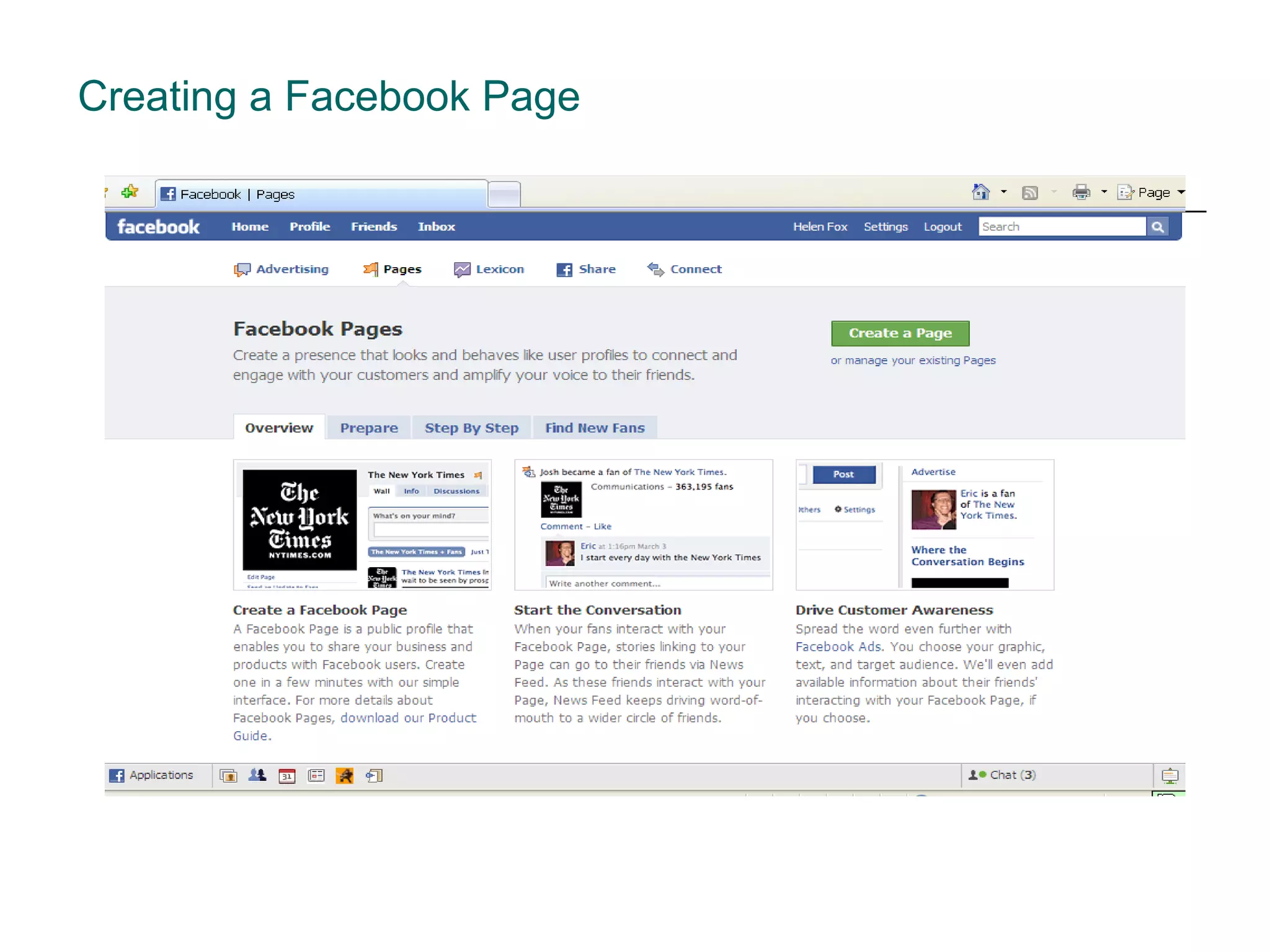 Creating a Facebook Page 
