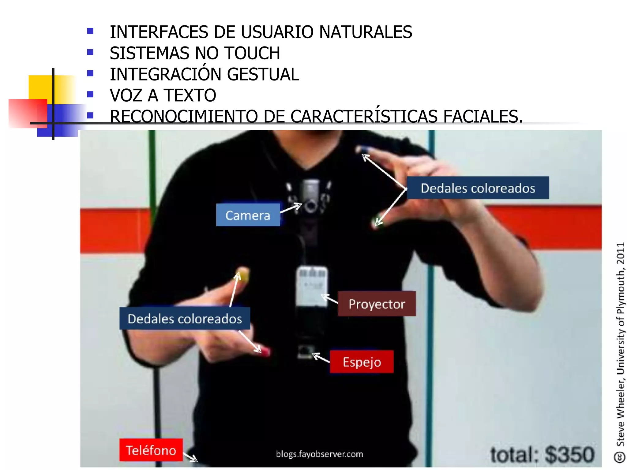 INTERFACES DE USUARIO NATURALES SISTEMAS NO TOUCH INTEGRACIÓN GESTUAL VOZ A TEXTO RECONOCIMIENTO DE CARACTERÍSTICAS FACIALES. 