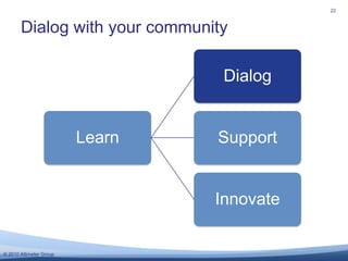 Dialog with your community<br />22<br />