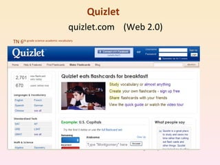 Quizlet        quizlet.com  (Web 2.0) TN 6 th  grade science academic vocabulary  