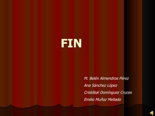 FIN M. Belén Almendros Pérez Ana Sánchez López Cristóbal Domínguez Cruces Emilio Muñoz Mellado 