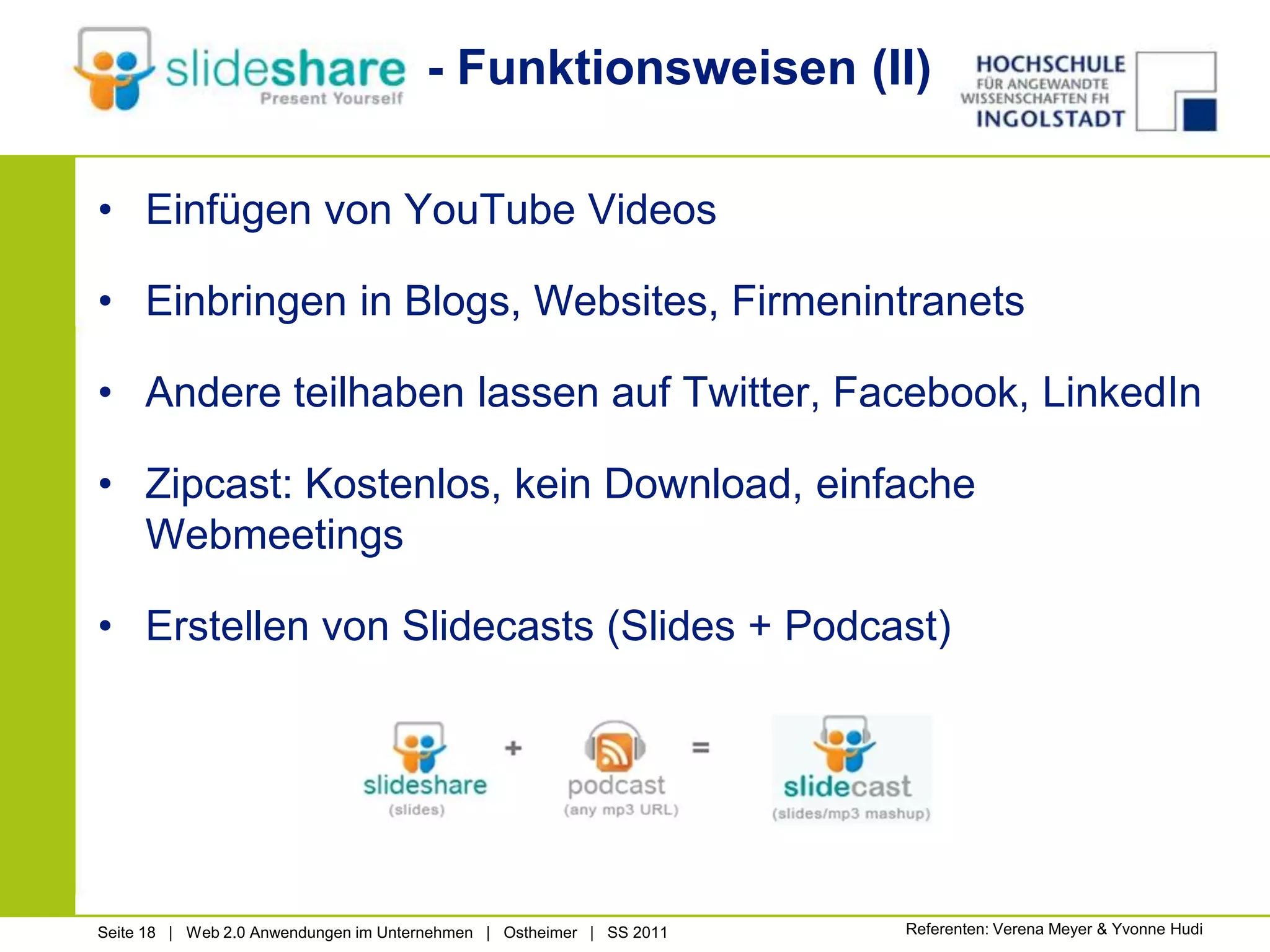Berechtigte Personen können eigene Inhalte organisieren