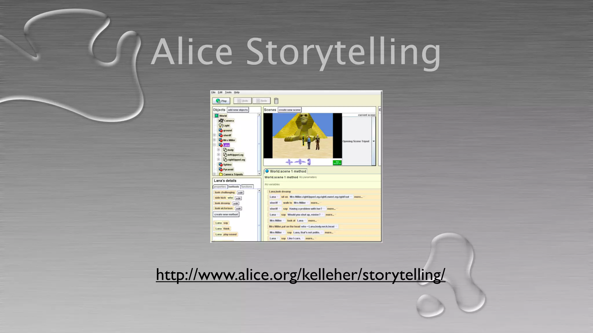 Alice Storytelling




http://www.alice.org/kelleher/storytelling/
 