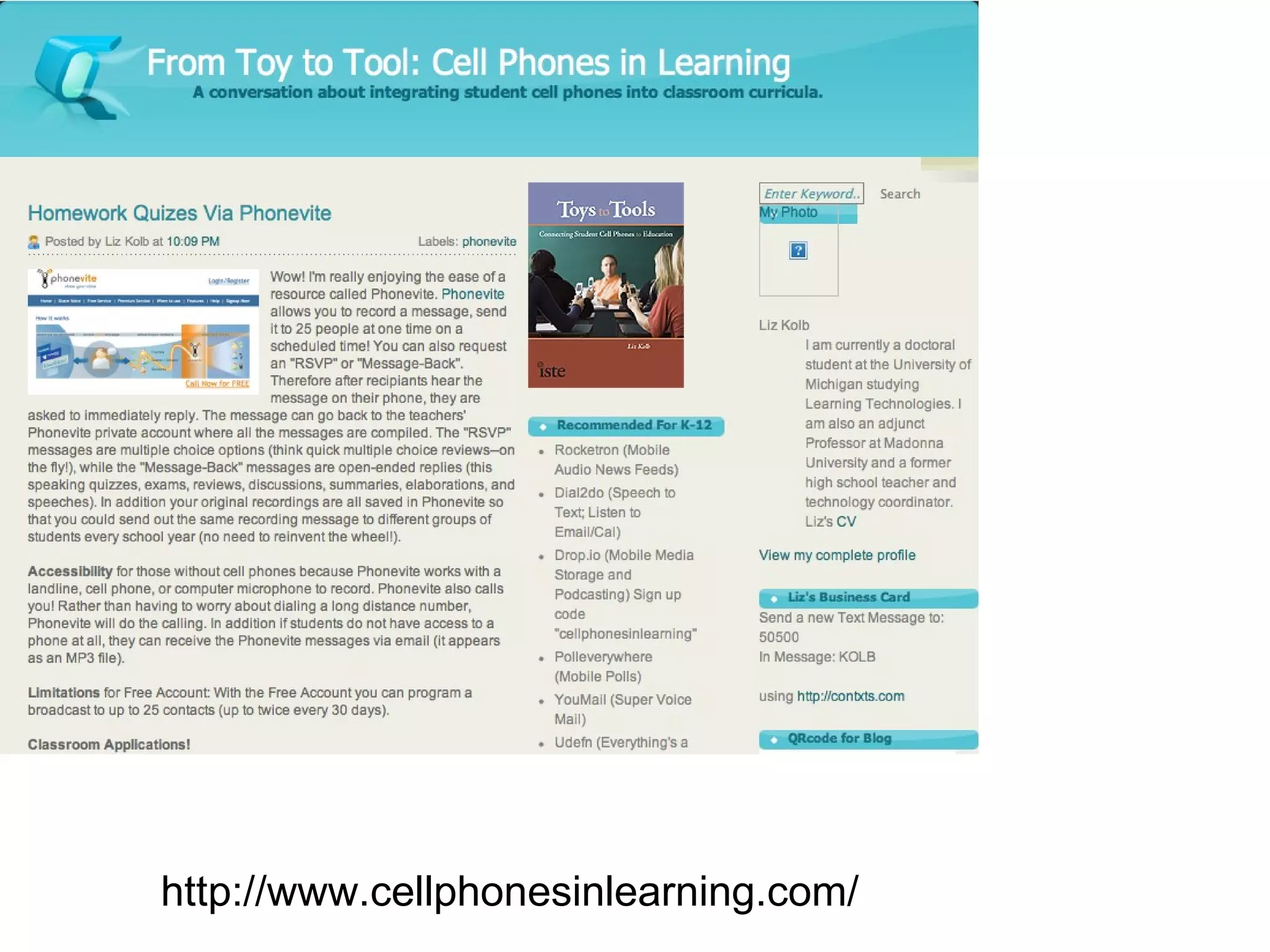 http://www.cellphonesinlearning.com/ 