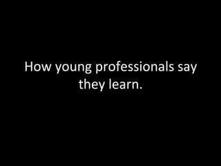 How young professionals say they learn. 
