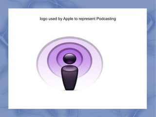 logo used by Apple to represent Podcasting 
