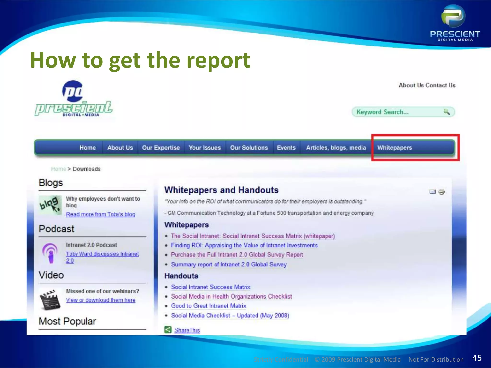 How to get the report