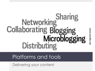Platforms and tools Delivering your content www.wordle.net 