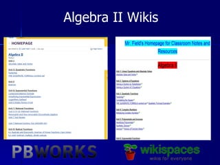 Algebra II Wikis
 