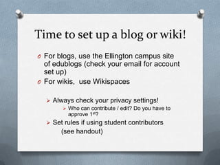Too many blogs, not enough time! Use an aggregator to keep track of posting updates.Google Reader http://www.google.comBloglineshttp://www.bloglines.com/