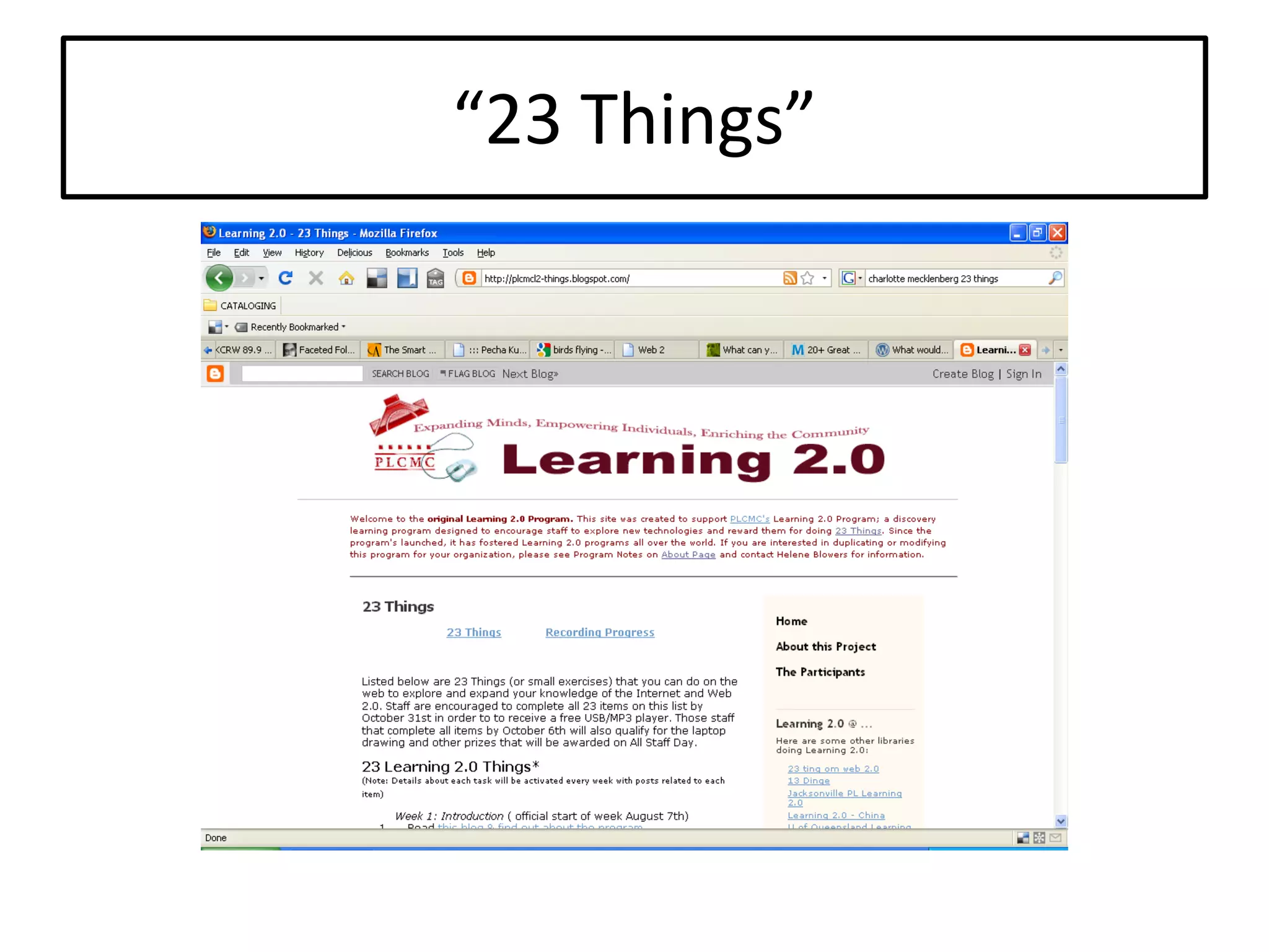Setting The Stage For Extending Our Reach: An Overview Of Web 2.0 Tools And Resources