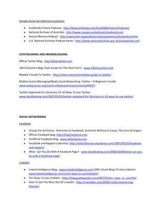Web 2.0 Setting The Stage For Extending Our Reach: Resource Guide