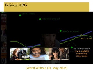 Political ARG (World Without Oil, May 2007) 