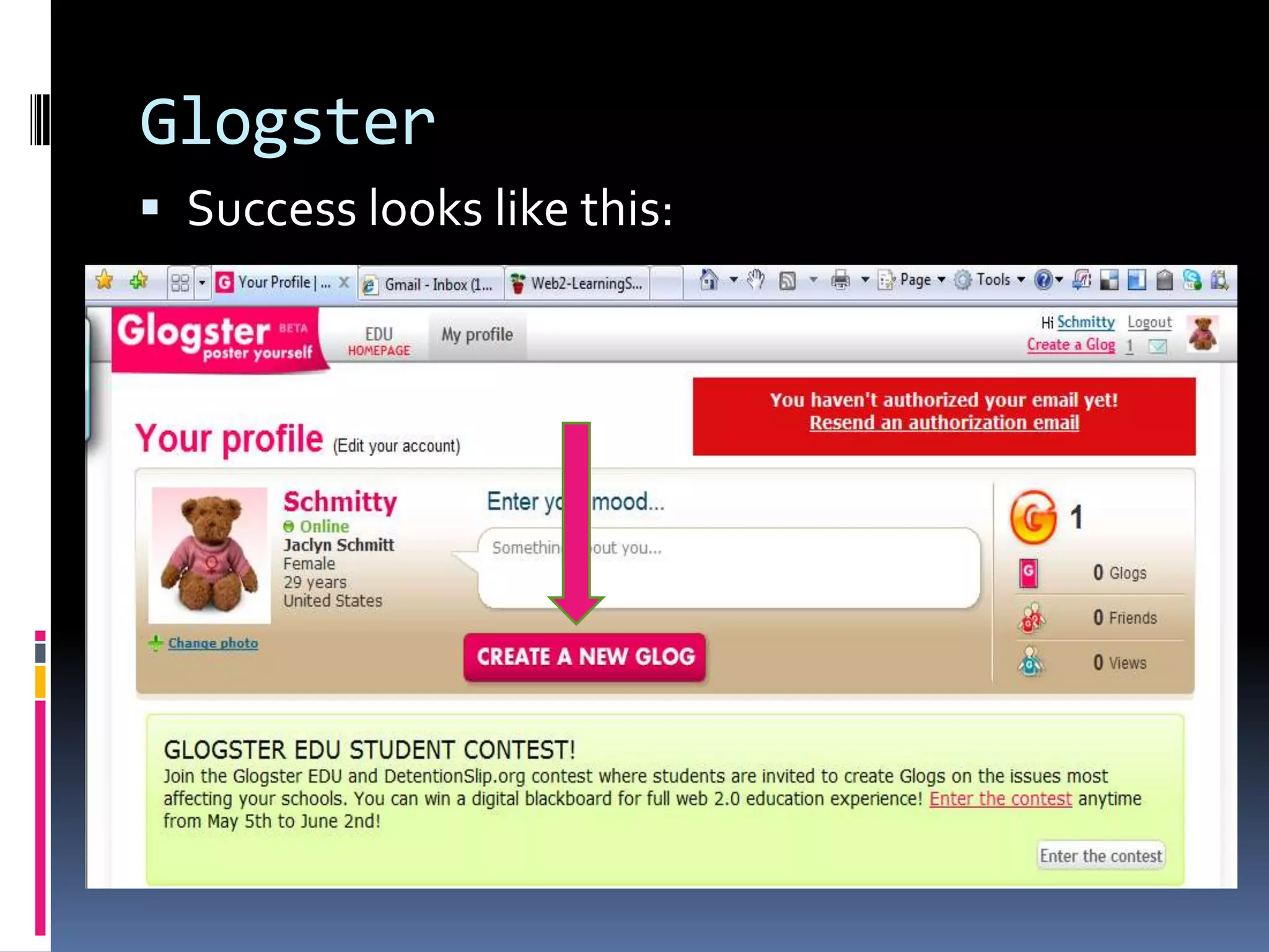 Glogster
 Success looks like this:
 