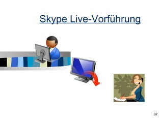 Skype Live-Vorführung




                        32
 